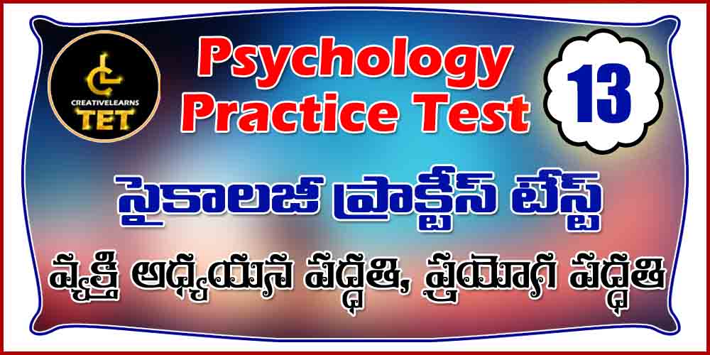 TS TET Psychology practice test - 13