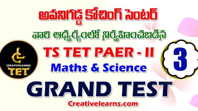 TS TET PAPER 2 MATHS & SCIENCE GRAND TEST - 4