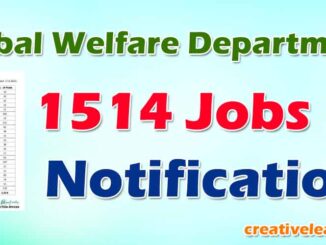 Tribal Welfare Department 1514 jobs Notification Download