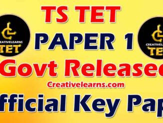 TS TET Official Key Paper 1