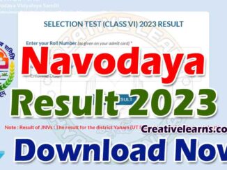 Navodaya Results 2023 Download here